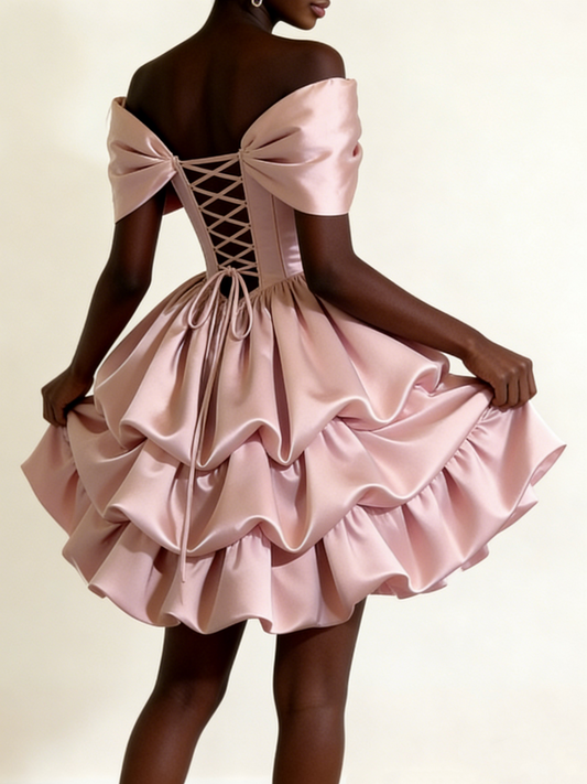 Beauty Homecoming-Kleid Spaghettiträger Plissee Kurzes Ballkleid Geburtstagsparty-Outfits Cocktailkleid D3339