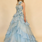 New Arrival Prom Dress Spaghetti Straps Ruffle Tired Ball Gown Evening Gown Quinceanera Dress    D3650