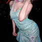 Fashion Mint Green Sparkling Sequin Spaghetti Strap Ruffled Hem Short 16th Birthday Party Dress Homecoming Dress D1529