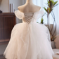 White Sweetheart Tulle Lace Short Prom Dress, White Homecoming Dress  MD7228