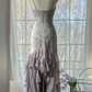 Light Lilac Straps Mermaid Beading Ruffles Long Evening Dress Birthday Outfits, D872