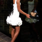 Retro Black Sparkling Sequin Halter Dress Design A-Line Tiered Party Dress Homecoming Dress D1625