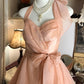 Vintage Champagne Sweetheart Halter Dress Design A-line Chiffon Party Dress Homecoming Dress D1565