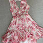 Cute Pink Floral Backless Design A-line Party Dress Homecoming Dress D1562