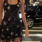 Chic Homecoming Dress  Tassel Square Neck Star Sequins Back to School Outfits Party Dress Birthday Dress D7414