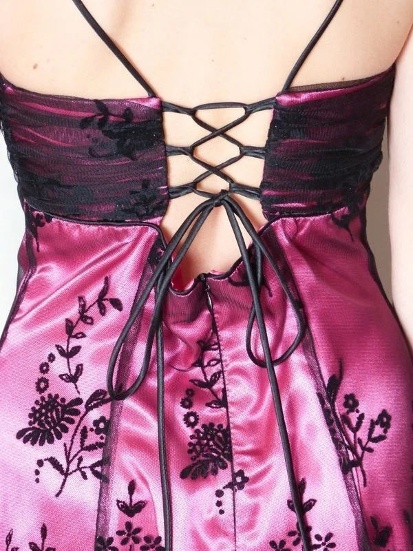 Chic Homecoming Dress Spaghetti Strap Lace Back to School Outfits Party Dress Birthday Dress D7413