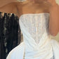 Chic Homecoming Dress Strapless Lace Pleated Pearl Back to School Outfits Party Dress Birthday Dress D7412