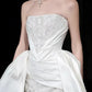 Chic Homecoming Dress Strapless Lace Pleated Pearl Back to School Outfits Party Dress Birthday Dress D7412
