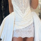 Chic Homecoming Dress Strapless Lace Pleated Pearl Back to School Outfits Party Dress Birthday Dress D7412