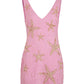 Retro Pink Sparkling Sequin V-neck Bodycon Homecoming Dress Party Dress D1622