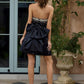 Unique Homecoming Dress Strapless A-Line Bowknot Rinestone Back to School Outfits Party Dress D7789