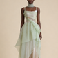 Popular Prom Dress Spaghetti Straps Pleated Tulle Birthday Party Dress   D3519