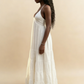 Hübsches weißes Neckholder-A-Linien-Chiffon-Lang-Partykleid, modisches Sommerkleid, D1015