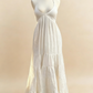 Hübsches weißes Neckholder-A-Linien-Chiffon-Lang-Partykleid, modisches Sommerkleid, D1015
