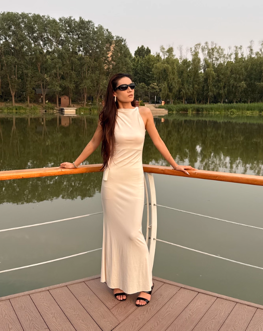Sexy Sleeveless Sheath Lace-up Floor Length Dress Women Dress Summer Dress D1812