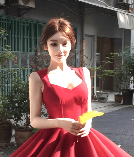 Beauty A Line Straps Pleated Short Party Dress Women Summer Sweet Dress D1956