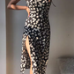 Sexy Spaghetti Straps Floral Split Skirt Women Summer Dress Vacation Seaside Dress  D2092