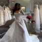Elegant Long Sleeves White A-Line Lace Long Wedding Dress Bridal Dress, D954