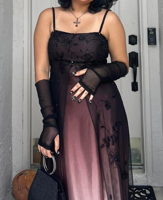 Spaghetti Straps A-Line Beading Vintage Long Prom Dress Evening Gown, D884