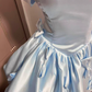 Elegant Homecoming Dress Strapless Pleated Bowknot Short Prom Dress Back to School Outfits Party Dress  D6013