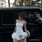 Fashionable Homecoming Dress Strapless Flouncing Short Prom Dress Back to School Outfits Party Dress  D6055