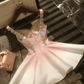 Elegant Homecoming Dress Spaghetti Strap Rinestone Pleated Short Prom Dress Back to School Outfits Party Dress  D6059