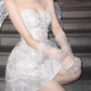 Shimmering Homecoming Dress Sweetheart Sequins Short Prom Dress Back to School Outfits Party Dress  D6060