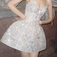 Shimmering Homecoming Dress Sweetheart Sequins Short Prom Dress Back to School Outfits Party Dress  D6060