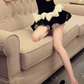 Chic Homecoming Dress Strapless Cascade Lace Short Prom Dress Back to School Outfits Party Dress  D6063