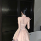 Pretty Homecoming Dress Halter Beading Lace Short Prom Dress Back to School Outfits Party Dress  D6064