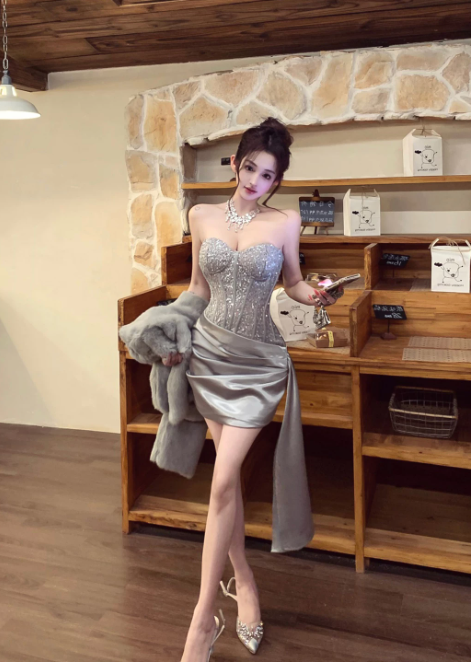 Shimmering Homecoming Dress Sweetheart Beading Soutache Short Prom Dress Back to School Outfits Party Dress  D6067