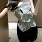 Pretty Homecoming Dress Strapless Flower Hugging Short Prom Dress Back to School Outfits Party Dress  D6071