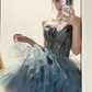 Pretty Homecoming Dress Sweetheart Tulle Beaded Draped Short Prom Dress Back to School Outfits Party Dress  D6076