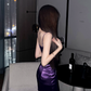 Chic Homecoming Dress Spaghetti Straps Lace Pleated Rhinestone Short Prom Dress Back to School Outfits Party Dress  D6077