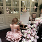 Sweet Homecoming Dress Strapless Cascade Bowknot Flouncing Short Prom Dress Back to School Outfits Party Dress  D6079