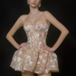 Chic Homecoming Dress Spaghetti Straps Sequins Pleated Short Prom Dress Back to School Outfits Party Dress  D6080