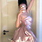 Sweet Homecoming Dress Strapless Pleated Short Prom Dress Back to School Outfits Party Dress  D6082
