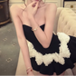 Chic Homecoming Dress Strapless Cascade Lace Short Prom Dress Back to School Outfits Party Dress  D6063
