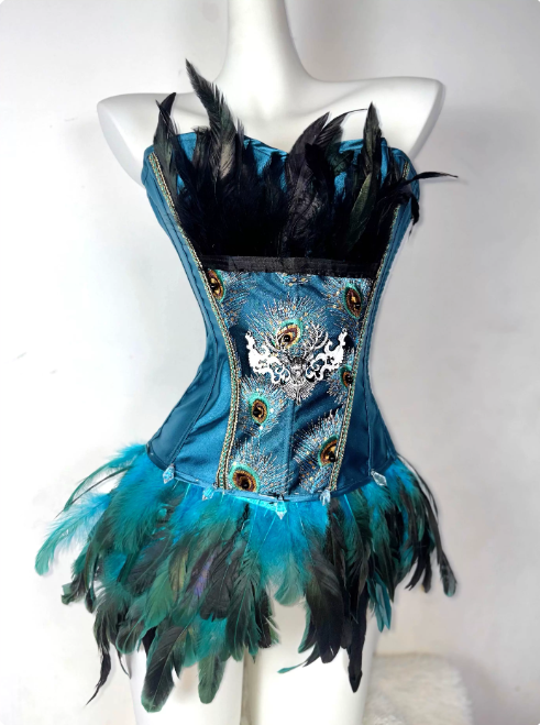 Chic Homecoming Dress Strapless Feather Embroidery Prom Dress Back to School Outfits Party Dress  D6117
