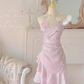 Cuteute Homecoming Dress Spaghetti Straps Sequins Pleated Prom Dress Back to School Outfits Party Dress  D6119