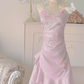 Cuteute Homecoming Dress Spaghetti Straps Sequins Pleated Prom Dress Back to School Outfits Party Dress  D6119