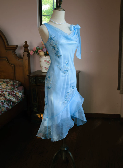 New Homecoming Dress Asymmetric Beading Tulle Prom Dress Back to School Outfits Party Dress  D6152