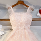 New Homecoming Dress Asymmetric Beading Tulle Prom Dress Back to School Outfits Party Dress  D6153
