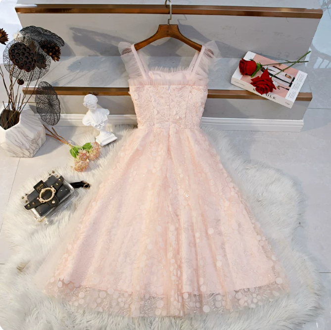 New Homecoming Dress Asymmetric Beading Tulle Prom Dress Back to School Outfits Party Dress  D6153