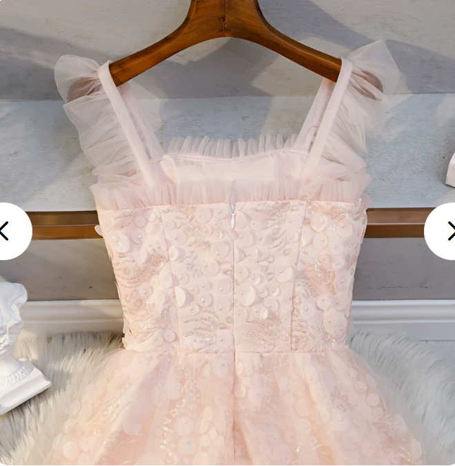 New Homecoming Dress Asymmetric Beading Tulle Prom Dress Back to School Outfits Party Dress  D6153