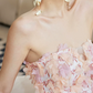 New Homecoming Dress Strapless Flowers Bowknot Prom Dress Back to School Outfits Party Dress  D6157