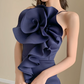 Elegant Homecoming Dress Asymmetic Flowers Prom Dress Back to School Outfits Party Dress  D6160