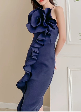 Elegant Homecoming Dress Asymmetic Flowers Prom Dress Back to School Outfits Party Dress  D6160