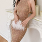 Shimmering Homecoming Dress Halter Sequins Prom Dress Back to School Outfits Party Dress  D6163