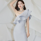 Fashionable Homecoming Dress Asymmetric Hugging Prom Dress Back to School Outfits Party Dress  D6165